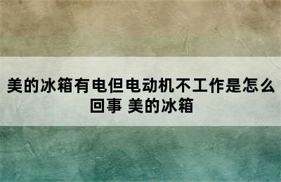 美的冰箱有电但电动机不工作是怎么回事 美的冰箱